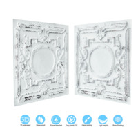 Plafond suspendu carré 2x2 pieds, livraison incluse, PVC 3D gaufré, ignifuge, imperméable, effet vieilli, blanc, noir, design vintage