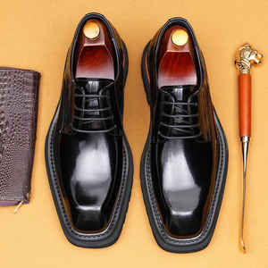 British Men's Evergreen Waterproof Genuine Leather Oxford Handmade Wedding Formal Business Casual Shoes Anti-Slip <b>Buckle</b> <b>Straps</b> - Product Image 5