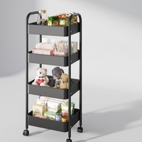 Carrito de Salón de Belleza de Plástico de Alta Gama con Base Móvil de 4 Ruedas y Cajones Multifuncionales para Manicura, Microblading y Peluquería