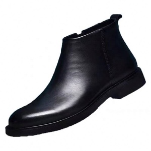 Men's PU Chelsea <b>Boots</b> with Solid Color Design Retro European Style Winter Slip-On <b>Boots</b> for Ins Social Platform - Product Image 5