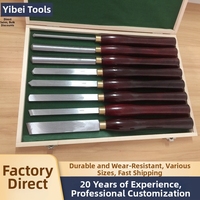 Ensemble de 8 outils de tournage du bois, ciseau à bois en acier rapide à angle droit avec ciseau de tour, lame en bois de qualité industrielle pour le bricolage