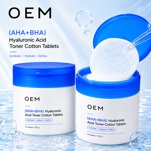 Discos Exfoliantes de Ácido Salicílico <span class=keywords><strong>AHA</strong></span> <span class=keywords><strong>BHA</strong></span> PHA de Marca Privada para el Cuidado de los Poros y Control del Acné, Fórmula Coreana, 60 Unidades - Product Image 1