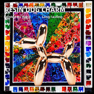 เครื่องประดับหัตถกรรมเรซินโลหะอะคริลิคสีขาวแวววาวจี้สุนัขสำหรับต่างหูฮาโลวีนพวงกุญแจโทรศัพท์คริสต์มาส - Product Image 2