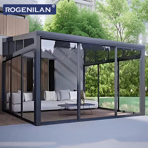 Véranda autoportante en aluminium et verre sur mesure Rogenilan, double vitrage trempé, pour toutes les saisons, pour la maison - Product Image 1