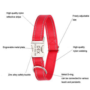 Hochwertige Metalls chnalle Hunde halsband Reflektierende solide Nylon Haustier Hunde halsband Custom <span class=keywords><strong>China</strong></span> Großhandel - Product Image 2