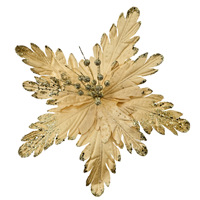 Vente en gros de fleurs de Poinsettia artificielles en paillettes rouges, dorées et argentées de 35 cm, fournitures de Noël, décoration d'arbre de Noël