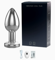 Petit plug anal en métal masseur de prostate jouet sexuel pour hommes et femmes vibrateur 10 fréquences avec télécommande sans fil