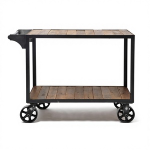 VINO NO.0330 Eco-Friendly Stylish Four-Layer White Paint Customizable Washable for Weathered Wood Display Cart Wheeled <b>Rack</b> - Product Image 2