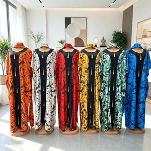 Abiti Estivi con Stampa Africana, Vestiti Larghi con Maniche a Pipistrello, Taglia Unica, Gonne Dashiki Africane, Abito Etnico Floreale Elegante e Casual - Product Image 4