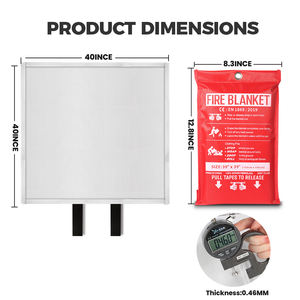 <span class=keywords><strong>Bolsa</strong></span> de PVC <span class=keywords><strong>antifuego</strong></span> de emergencia de 1M, protección contra incendios de fibra de vidrio 100%, manta ignífuga para uso doméstico con ojales - Product Image 2