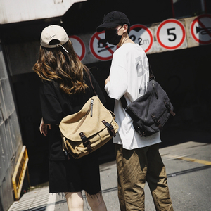 Sac messager en toile personnalisé de haute qualité pour hommes, sacoche décontractée avec plusieurs compartiments pour le collège et les voyages - Product Image 5