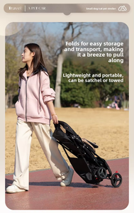 Passeggino per Animali Domestici SK, Carrozzina per <span class=keywords><strong>Cani</strong></span> e Gatti, Trasportino Compatto, Carrello Leggero per Animali, Pieghevole in Metallo per Uso Esterno - Product Image 5