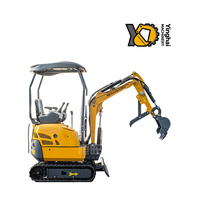 Mini Excavadora Hengwang HW13 de 1 Tonelada, Pequeña Excavadora para Jardín y Granja