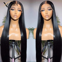 Wig Rambut Manusia Virgin Straight 12A, Kepadatan 250, Wig Lace Front 13x6, Rambut Manusia Pre Plucked, Hairline Tak Terlihat, Wig HD Tanpa Lem