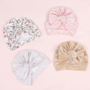 Gorro Unisex para Bebés Europeos, Americanos e Indios, de 0 a 6 Meses, de Algodón Transpirable, Suave y Cálido, con Logotipo Personalizable y Estampado de Lazo Grande - Product Image 2