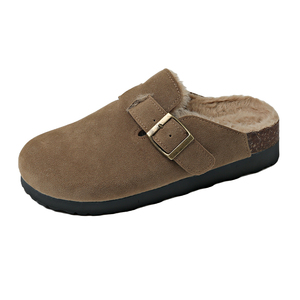 Nouvelles Sandales Birkenstock Classiques de Haute Qualité d'<span class=keywords><strong>Hiver</strong></span> pour Femmes, Clogs en Liège avec Support de Voûte Plantire, <span class=keywords><strong>Mules</strong></span> Pelucheuses Tendance pour Filles - Product Image 1