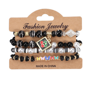 Fashion Jewelry <b>Beaded</b> <b>Bracelets</b> Set Cherry Butterfly <b>Charm</b> Women's Gift Made In China - Product Image 5