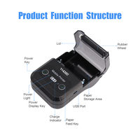 Printer Mini Portabel USB BT Nirkabel dengan Garansi Dua Tahun, Printer Thermal Struk 58mm untuk Luar Ruangan