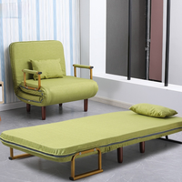 Canapé-lit multifonctionnel pliable en bois avec tissu gris pour salon et chambre à coucher