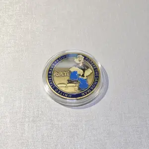 주문 Popeye 기념 금속 동전 만화 본 기념 동전 3D 입체 색깔 동전