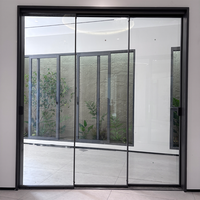Portes coulissantes de séparation de pièce insonorisées et thermiquement isolées minimalistes avec mécanisme silencieux à double rail pour chambre à coucher et salon