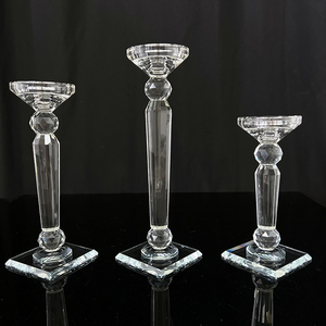 Portacandele di vetro all'ingrosso romantico per la decorazione della tavola di nozze MH-9376 - Product Image 5