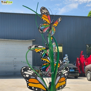 Youfine Tùy Chỉnh Lớn Ngoài Trời Vườn Thành Phố Cảnh Quan Chủ Đề Công Viên Hiện Đại Trang Trí Nội Thất Nghệ Thuật Bằng Thép Không Gỉ Bướm Điêu Khắc - Product Image 2