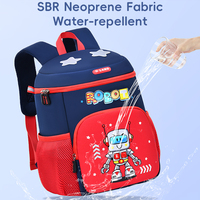 Sac à dos de maternelle motif robot, fermeture éclair, imperméable, ultra-léger, antibactérien, protection dorsale renforcée