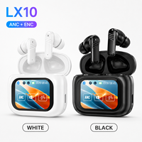 Écouteurs sans fil LX10 ANC avec étui à écran tactile, affichage numérique, réduction de bruit ANC+ENC, son HIFI, étanchéité IPX3, son directionnel