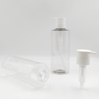 Bouteille de pompe en plastique PET transparente 500ml épaule plate vide lavage des mains savon liquide et shampooing pour cheveux bouteilles d'emballage