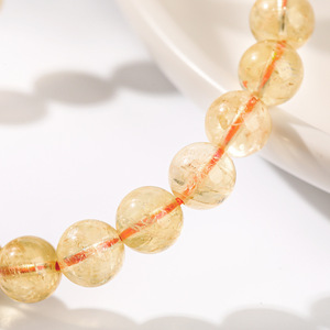 <span class=keywords><strong>Bracelet</strong></span> en Citrine Naturelle Brésilienne 8mm pour Femmes et Hommes, Fait Main, Élastique, Bijou Porte-Bonheur, Vente en Gros - Product Image 5