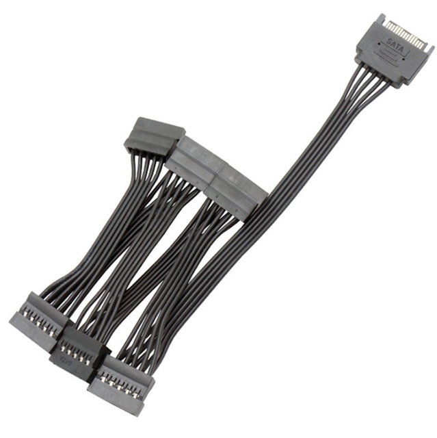 15 Pin Serial SATA Power Extension Hard Drive Cable 1 Male to 5 Female Splitter Adapter Sata Cable