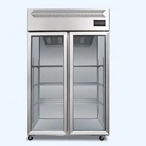 Réfrigérateur électrique à affichage vertical à 2 portes, pour fruits, réfrigérateur, congélateur de viande, Commercial, boissons fraîches,