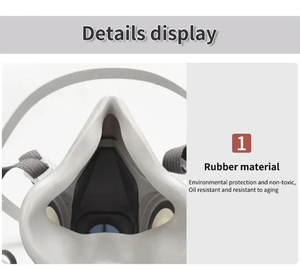 Yhlb पुनः प्रयोज्य भूरे रंग का आधा चेहरा श्वासयंत्र 6200 स्प्रे मास्क सक्रिय कार्बन फिल्टर फोम नाक पैड एंटी-धूल मिथाइल क्लोराइड - Product Image 3