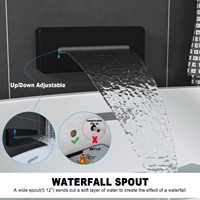 Ensemble de robinets de douche de plafond thermostatiques modernes à LED avec système de jet de corps poli