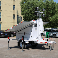 Lampu Menara Surya PRL3-J900A, Trailer CCTV Portabel Tenaga Surya untuk Luar Ruangan, Trailer Kamera Keamanan Bergerak dengan Fitur Teknologi Tinggi