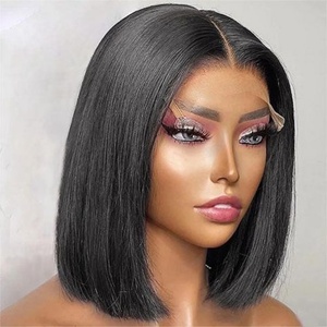 Perruque Lace Front Longue en <span class=keywords><strong>Cheveux</strong></span> Humains Remy Vietnamiens avec <span class=keywords><strong>Frange</strong></span>, Dentelle HD, Base Sans Colle, Couleur Naturelle, 14 Pouces - Product Image 4
