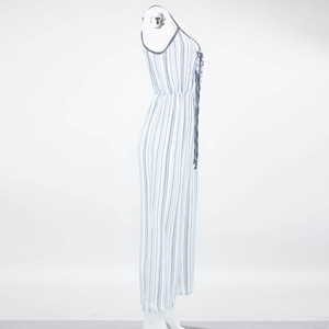 Tuta corta con laccetti frontali - Blu - Product Image 1