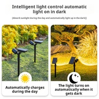 Lampu Tenaga Surya JIANGYU Outdoor 1800mah LED Lumen Tinggi Cahaya Hangat Sudut Dapat Disesuaikan untuk Halaman Rumput Taman Lampu Sorot
