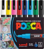 Marqueurs de peinture Posca, marqueurs de peinture acrylique, cadeau pour enfants et adultes - Ensemble de marqueurs Posca à pointe fine 3M, stylos Posca pour fournitures artistiques