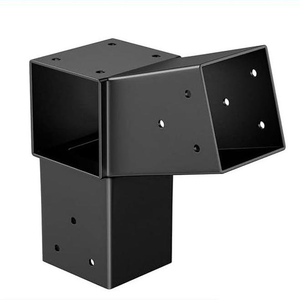 Support mural pour toit incliné 15 ° robuste 6x6 support de pergola <span class=keywords><strong>kit</strong></span> de gazebo de pergola bricolage support de <span class=keywords><strong>poteau</strong></span> en <span class=keywords><strong>bois</strong></span> en acier coudé à 3 voies métal - Product Image 1