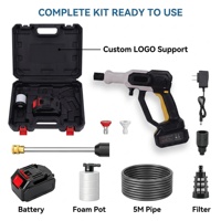 Nettoyeur haute pression portable sans fil pour voiture, pistolet de lavage rechargeable à batterie lithium, nettoyeur électrique avec étui et pot à mousse