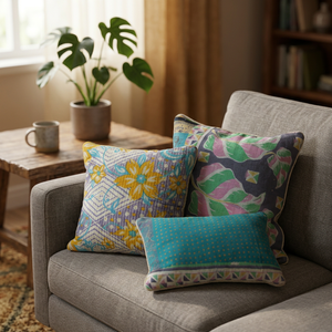 Housse de coussin vintage Kantha - Product Image 3