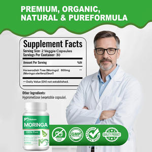 Prezzo all'ingrosso OEM Private Label 60 miglior HALAL 100% puro organico Moringa foglia estratto in polvere capsula di erbe integratore per la vendita - Product Image 2