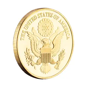 Plated Souvenir Coin Commemorative Coin Gold Bald Eagle In God We Trust USA Collectible Gift Collection Art Iron Europe 3mm 40mm