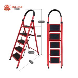 Échelles pliantes en acier pour la maison <span class=keywords><strong>ETop</strong></span>, modèle N131 rouge, 2 à 6 marches - Product Image 2
