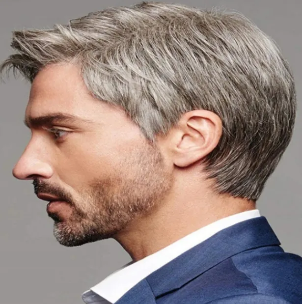NL Hollywood Lace Front Precio al por mayor Virgin Indian Hair Curl 100% Human Hair TOUPEE Men Hair System Piece Reemplazo gris