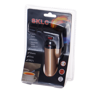 Gran oferta, novedad, encendedor de antorcha potente de plástico a prueba de viento con llama de chorro único con logotipo personalizado de bloqueo - Product Image 1