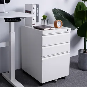 CAB01-1 3 Laci Beroda Lemari Arsip Bergerak dengan Kunci Di Bawah Meja Kantor untuk Rumah Kantor File Organizer