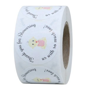 Pegatinas Redondas Hybsk de 1.5 Pulgadas para Baby Shower, Gracias por Regalarnos Tanta Amorosa Atención, Niña Rosa, Total 500 Etiquetas por Rollo - Product Image 4